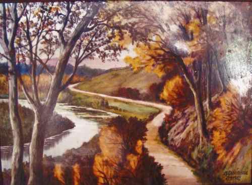 M. Chaufriasse - Quadro, Pintura Sobre Porcelana Limoges, Paisagem