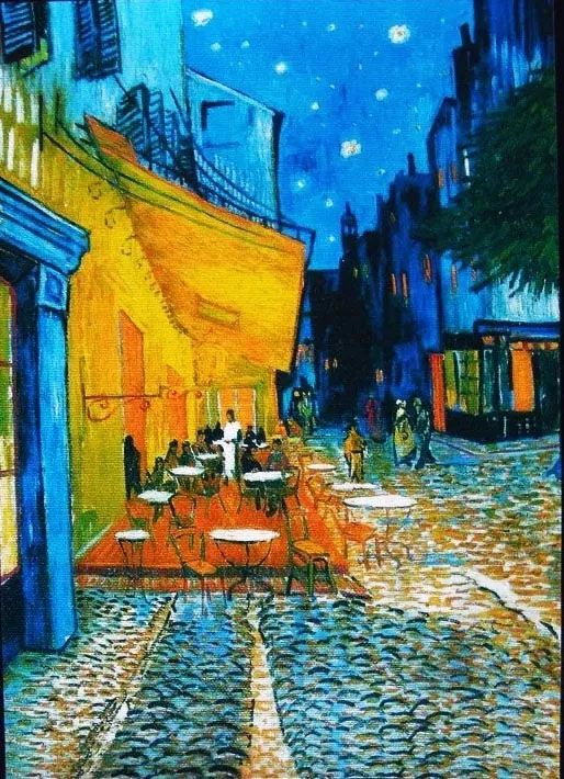 Van Gogh - Quadro Terraço Do Café À Noite Estampa a Laser sobre Tela
