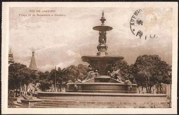 Rio De Janeiro - Praça 15 De Novembro, Chafariz - Cartão Postal Antigo Original, Tipográfico