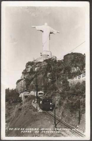 Rio De Janeiro - Trem, Caminho de Ferro Ao Corcovado, Cartão Postal Antigo Original