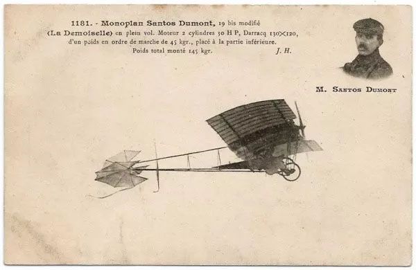 Santos Dumont -  Cartão Postal Antigo Original, Não Circulado, Edição Francesa