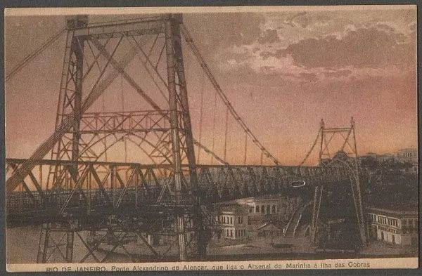 Rio De Janeiro - Ponte Alexandrino De Alencar, Cartão Postal Antigo Original, Tipográfico