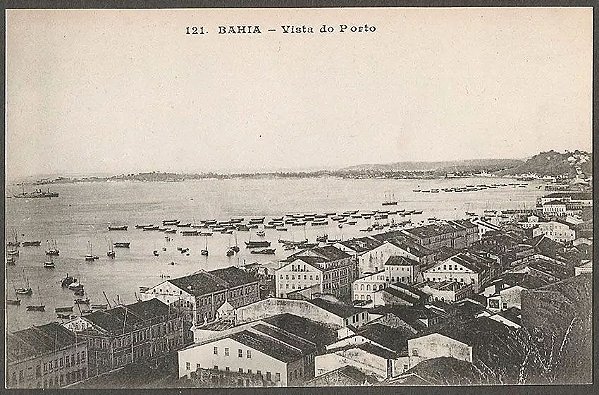 Salvador, Bahia - Vista Do Porto - Cartão Postal Antigo, Tipográfico, Original