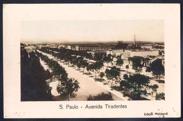 São Paulo - Avenida Tiradentes, Cartão Postal Antigo Original