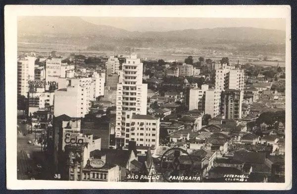 São Paulo - Panorama Cartão Postal Fotográfico Antigo, Edição Colombo