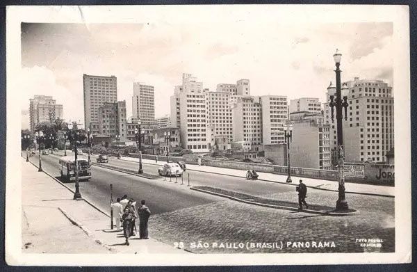 São Paulo -  Cartão Postal Fotográfico Antigo Original, Edição Colombo
