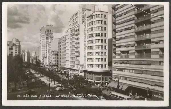 São Paulo - Av. Ipiranga - Cartão Postal Antigo Original