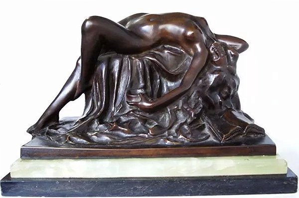 Decio Villares - Escultura em Bronze, Titulada "Ariadne", Estilo e Época Art Nouveau, Fundição Abetta, RJ