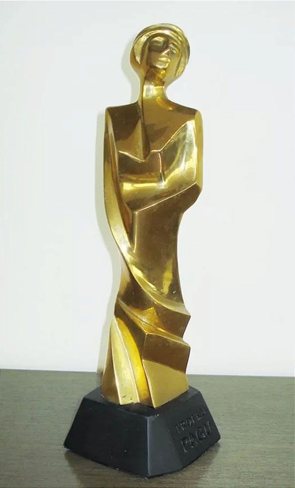 Chico Melo - Escultura em Bronze, Troféu Pagú, Assinada