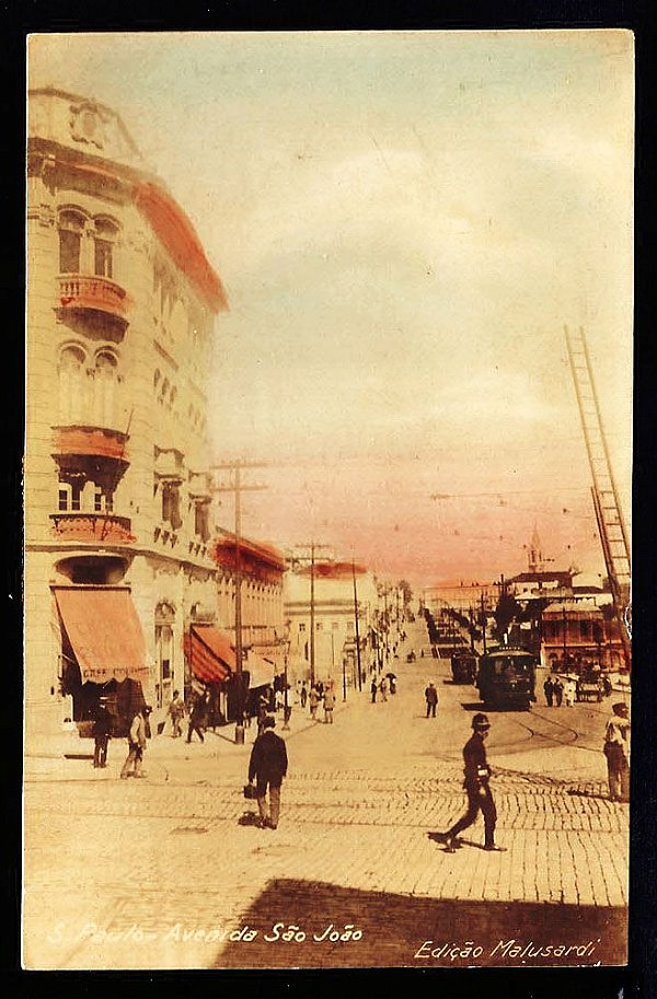São Paulo Cartão Postal Antigo Bonde E Pedestres Av São João