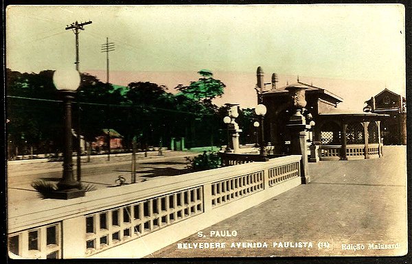 São Paulo, Cartão Postal Antigo do Trianon e Belvedere da Av. Paulista