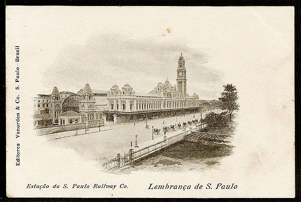 Lembrança De São Paulo - Cartão Postal Antigo da Estação Da Luz