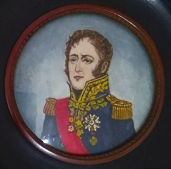 Quadro Pintura em Miniatura do Marechal de Napoleão, Michel Ney, Assinado
