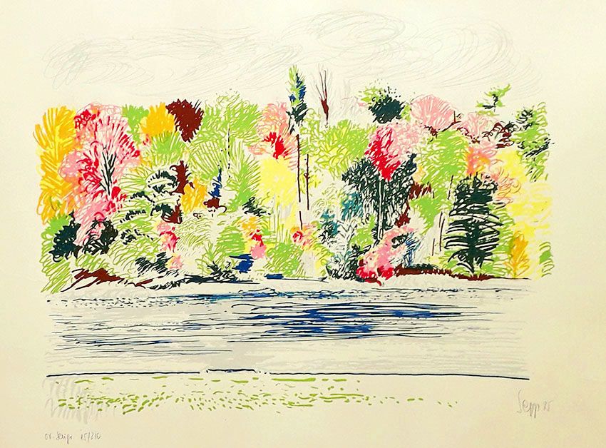 Sepp Baendereck - Arte em Gravura, Serigrafia Assinada, Temática Floral