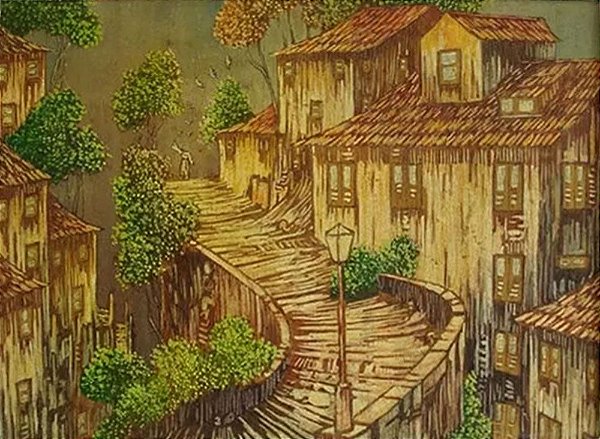 Sergio Pinheiro - Quadro, Arte em Pintura, Óleo sobre Pirogravura, de 1985