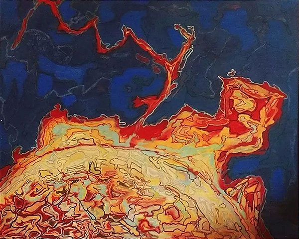 Ina Tasoff - Quadro, Arte em Pintura, Óleo Sobre Tela Assinada, Titulada Sun Blast - Explosão Solar