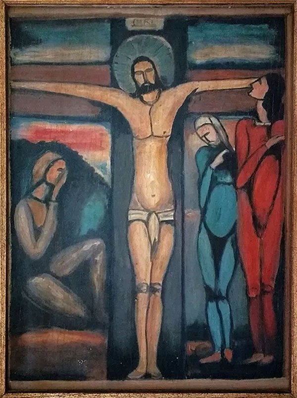 Georges Rouault - Quadro, Arte em Pintura, Óleo S/ Madeira, Crucificação