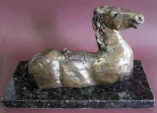 Escultura em Bronze, Cavalo Estilizado, Assinado FER