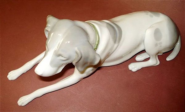 Escultura em Porcelana, Cachorro, Pointer Inglês