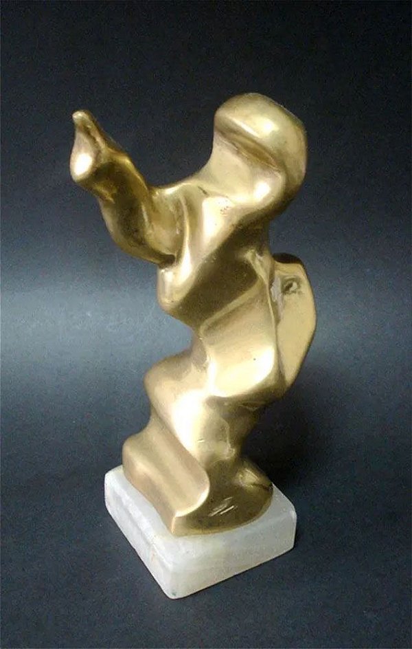 Spalletti - Escultura Abstrata em Bronze Polido, Assinada