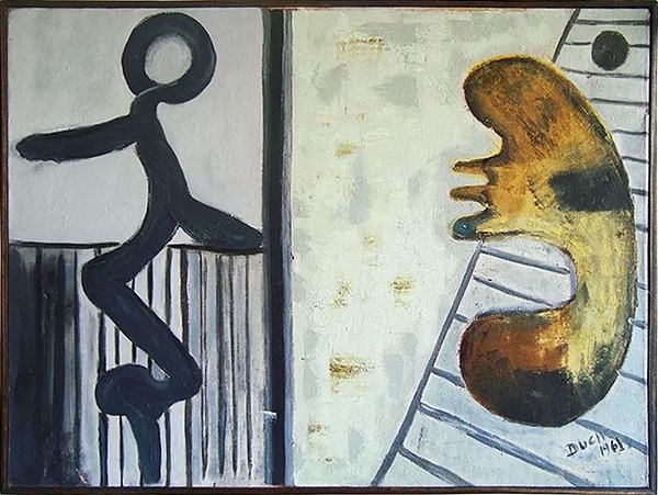 Leonhard Duch - Quadro, Arte em Pintura Óleo S/ Tela, Assinada Duch, 1961