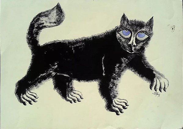 Giba Ilhabela - Quadro, Arte em Pintura, Óleo e Nanquim S/ Cartão, Assinada, 1976