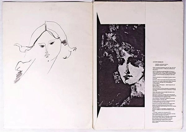 Augusto Rodrigues - Portfólio / Álbum, 10 Estampas de Gravuras, c/ 2 Desenhos Originais, Figurativo Feminino, 1982