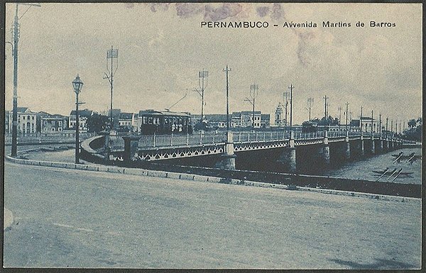 Recife - Pernambuco - Av. Martins de Barros, Cartão Postal Antigo Tipográfico
