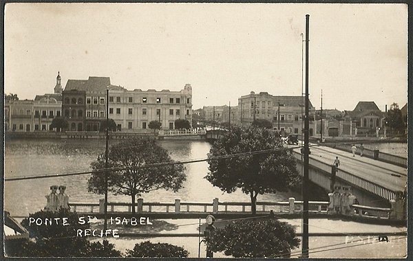 Recife - Pernambuco - Ponte Santa Isabel, Cartão Postal Antigo Fotográfico