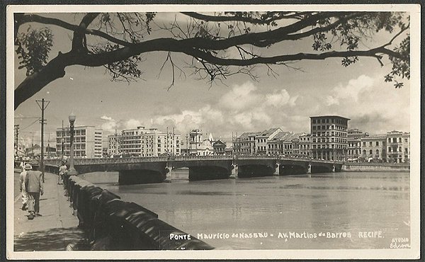 Recife - Pernambuco - Ponte Mauricio de Nassau, Cartão Postal Fotográfico Antigo Original