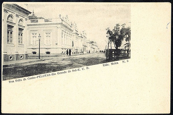 Rio Grande do Sul - Pelotas, Rua Felix da Cunha, Cartão Postal Tipográfico Antigo Original