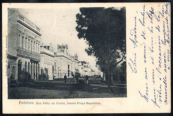 Rio Grande do Sul - Pelotas, Rua Felix da Cunha, Cartão Postal Tipográfico Antigo Original, 1902
