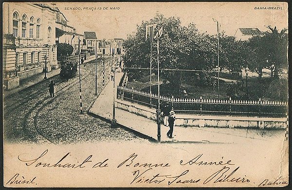 Bahia - Senado - Praça 13 de Maio - Cartão Postal Tipográfico Antigo Original de 1902