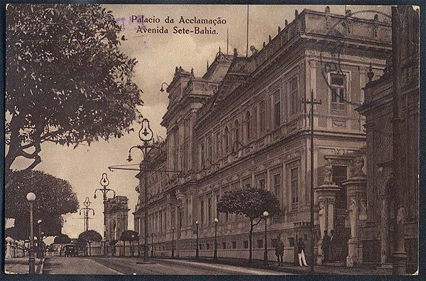 Bahia  - Palacio da Aclamação, Avenida Sete -  Cartão Postal Tipográfico Antigo Original
