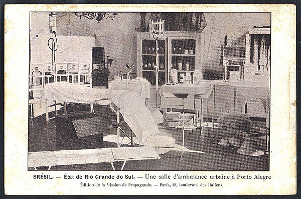 Rio Grande do Sul - Porto Alegre - Uma Sala Ambulatorial - Cartão Postal Tipográfico Antigo Original