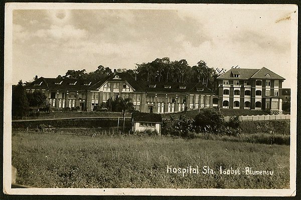 Santa Catarina - Blumenau - Hospital Santa Isabel - Cartão Postal Fotográfico Antigo Original