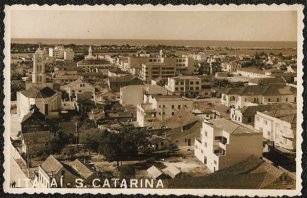 Santa Catarina - Vista Parcial de Itajaí - Cartão Postal Fotográfico Antigo Original