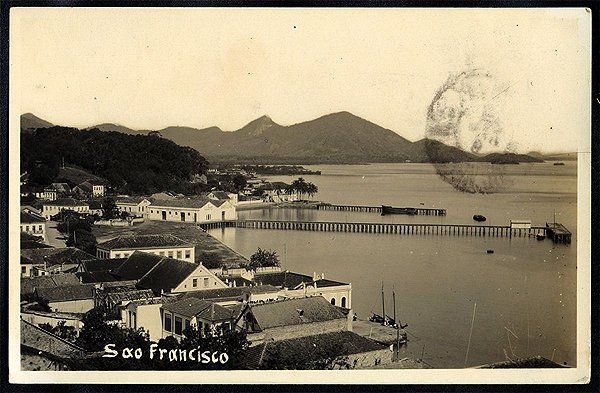 Santa Catarina - São Francisco - Cartão Postal Fotográfico Antigo Original de 1934