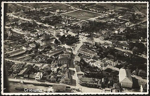 Santa Catarina -Criciuma, Vista Aérea - Cartão Postal Fotográfico Antigo Original