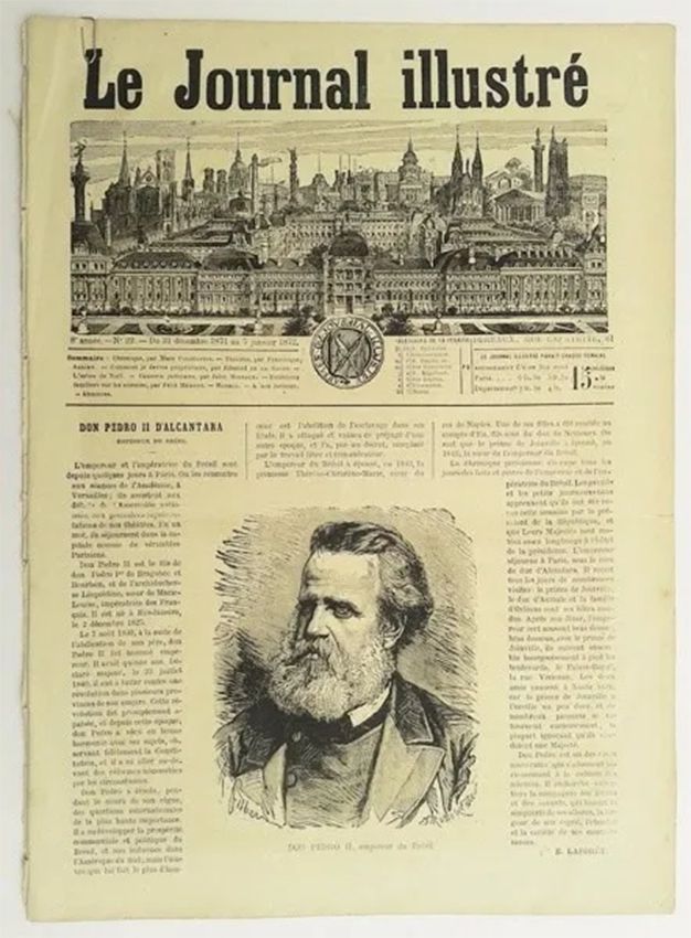 Dom Pedro - Jornal Francês Ilustré Original De 1872, Matéria de Capa Sobre o Imperador