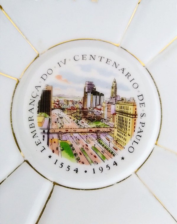 IV Centenário de São Paulo - Antigo Prato Comemorativo, Imagem do  Viaduto Chá