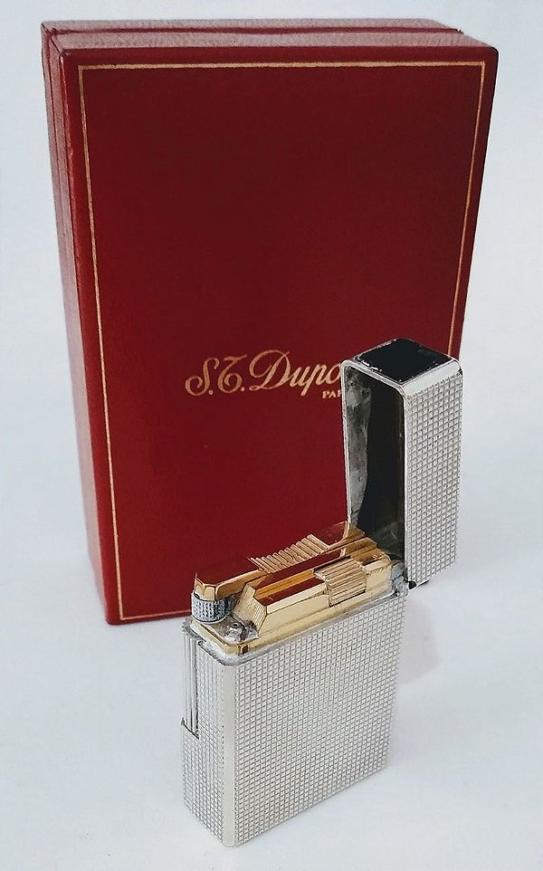 Isqueiro Francês Dupont Sem Uso, Cabeçote Com Banho De Ouro, na Embalagem Original