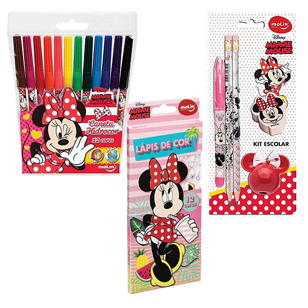 Kit Escolar Criativo Minnie