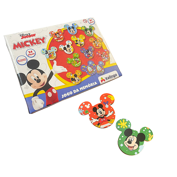 Jogo De Memória Mickey Da Disney Madeira 24pç