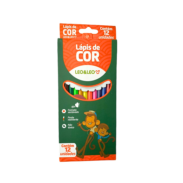 Lápis de Cor Léo e Léo 12 Cores