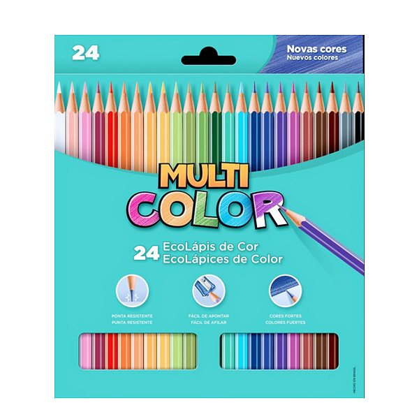Lápis de Cor Multicolor 24 Cores