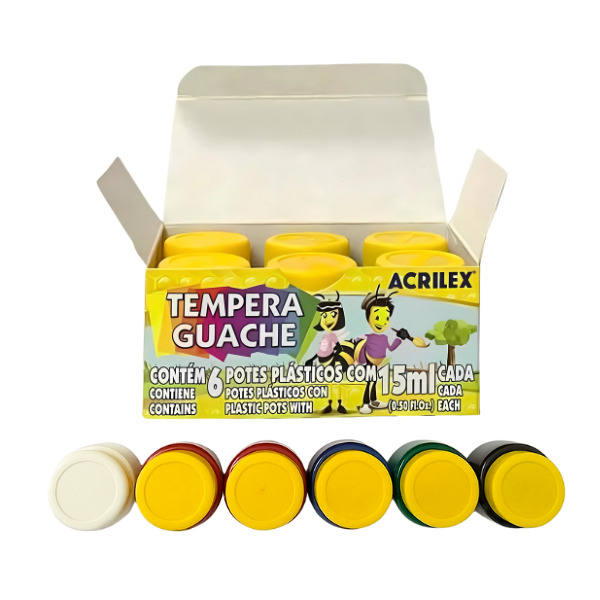 Pintura a Dedo Acrilex Abelinhas 6 Cores Guache