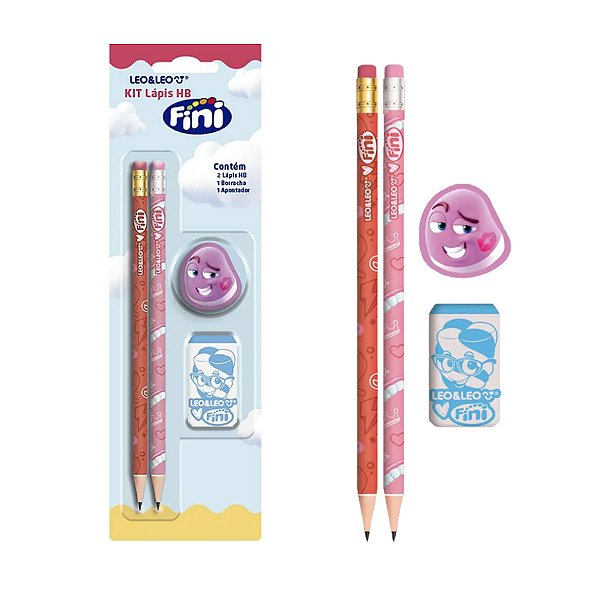 Kit Lápis Escolar Fini Léo e Léo