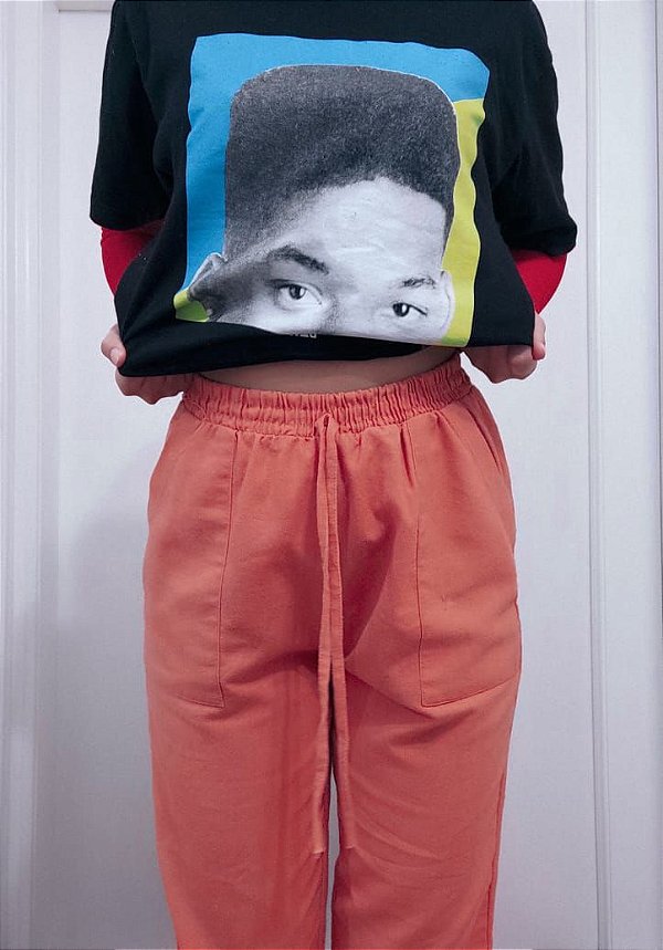 calça jogger laranja
