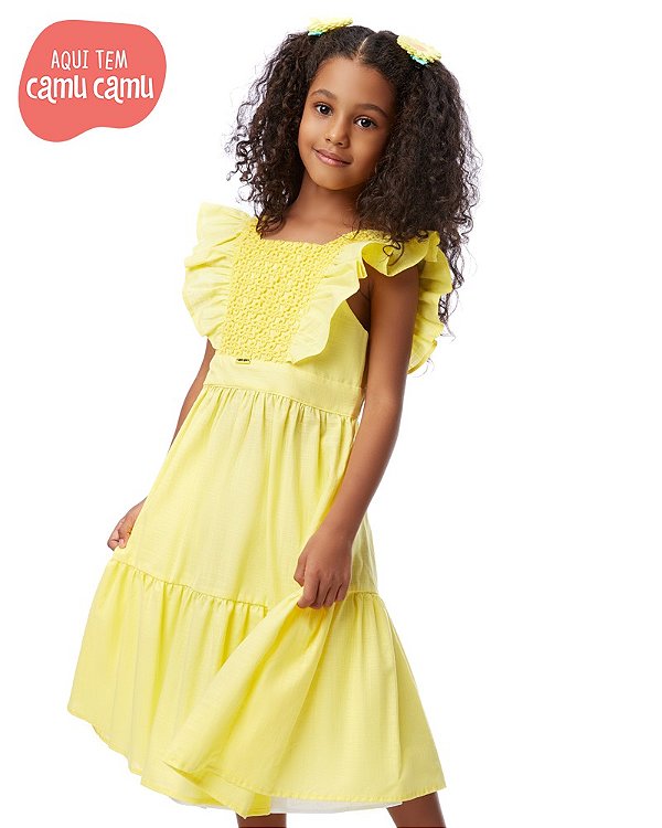 Vestido sales infantil amarelo